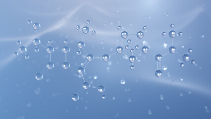 Poster - meropenem molecular structure, 3d model molecule, antibiotic, structural chemical formula view from a microscope