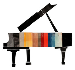 Wall Mural - PNG Keyboard piano harpsichord creativity.