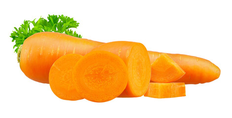 Wall Mural - Carrot vegetable isolated on white background.