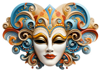 Canvas Print - PNG Carnival mask transparent background representation.