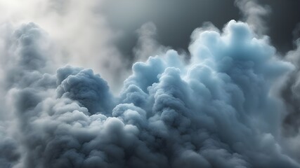 sky blue and gray smoke or cloudy