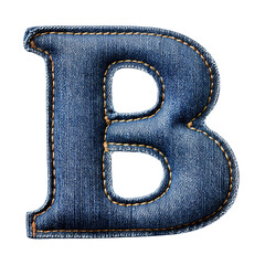 Wall Mural - Denim letter B patch, perfect for custom clothing designs, personalized projects, and creative textile art.