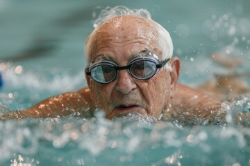 Senior Citizen Swimming for Fun