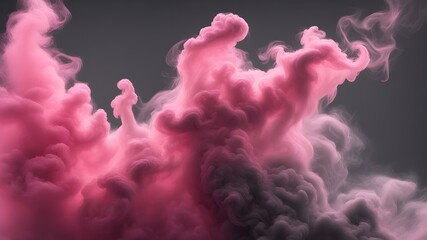 pink and gray smoke or cloudy