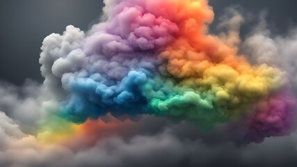 Wall Mural - rainbow and gray smoke or cloudy