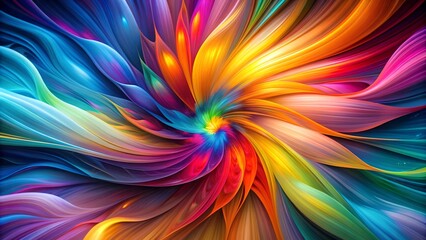 Canvas Print - Abstract Symphony of Colors: A Vibrant Exploration of Shapes and Forms  generative AI