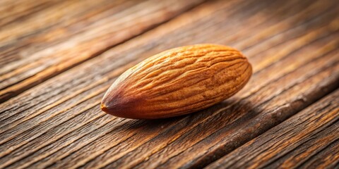 Close-up of an almond on a wooden table, nutrition, healthy, snack, organic, nut, ingredient, food, raw, natural, vegan, protein