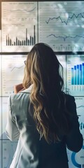 Poster - Businesswoman analyzing a successful financial graph.