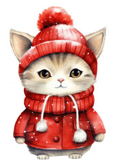 Canvas Print - PNG Cat wearing christmas costume mammal animal cute.