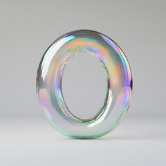 Leinwandbilder - A holographic gradient in 3D shapes, a geometric template for a poster, and a dispersion effect glass 3D rendering