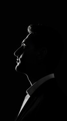 Canvas Print - darkened profile of a successful entrepreneur in silhouette.
