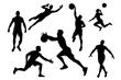 © Cow_designs - volleyball silhouette, Set of Volleyball Player Vector, volleyball sport vector design, sport icon