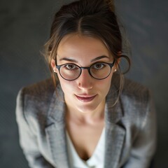 Poster - Overhead shot of a business girl in a professional setting.