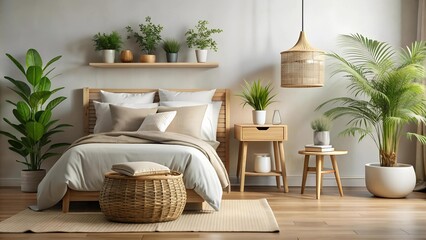 Canvas Print - A Serene Oasis: Transforming Your Bedside Table into a Tranquil Retreat  AI Generated