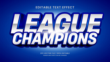 Sticker - League Chamapions Text Effect. Editable text effect sport style