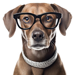 Canvas Print - PNG Glasses dog portrait mammal.