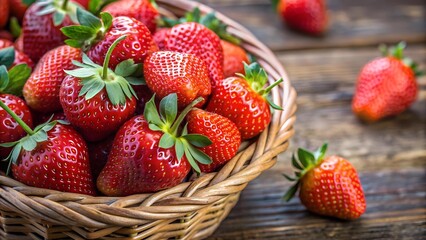 A Basketful of Crimson Delights: A Still Life of Fresh Strawberries  AI Generated