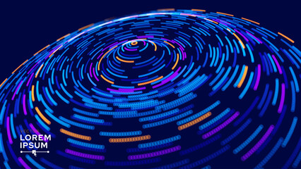 Leinwandbilder - Digital Big Data Flow Vector Background. Big Data Technology Lines. Abstract Science Technology Illustration. Big Data Neural Network Background Concept. AI Visualization Vector Illustration.