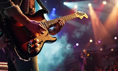 Wall Mural - Electric Guitarist on Stage