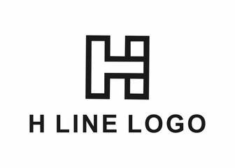 letter h line logo, design, Vector, illustration, creative icon, template