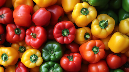 red yellow and green peppers