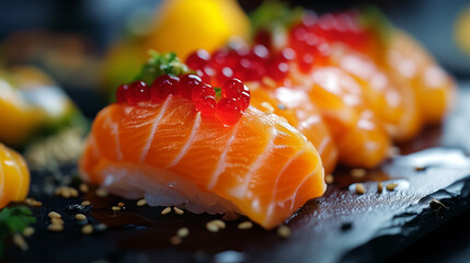 Wall Mural - sushi with salmon and roe