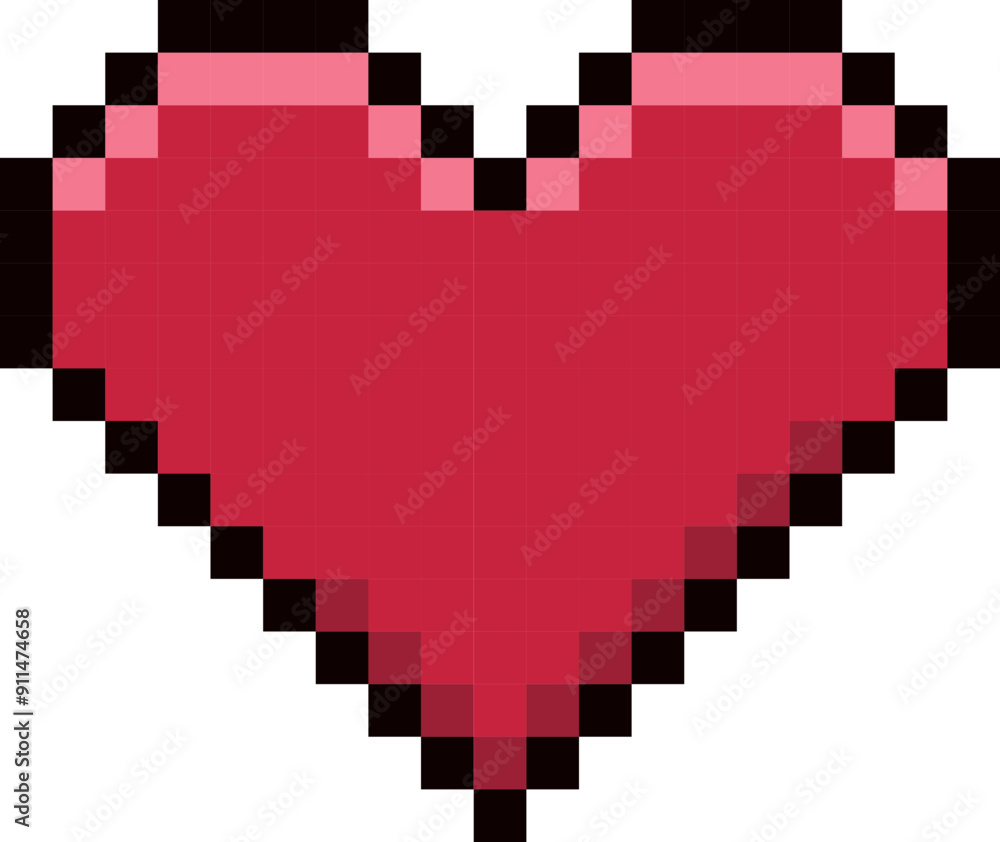 Pixel art y2k heart in the mood of 90s aesthetics. Vector 8-bit retro ...