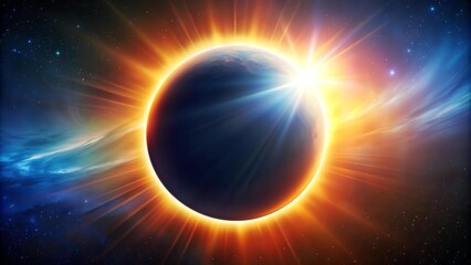 Wall Mural - The Ethereal Embrace of the Sun and Moon: A Visual Representation of a Solar Eclipse  generative AI