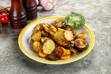 Wall Mural - Roasted young zucchini in the plate