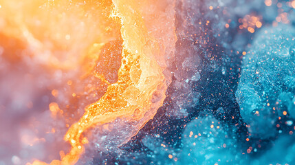 Wall Mural - a colorful, abstract painting with a blue and orange swirl. the blue and orange colors create a sens