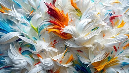 Sticker - Abstract Brushstrokes of Whimsical White: A Dance of Color and Chaos  Generative AI