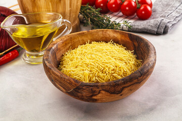 Poster - Raw dry Italian pasta Vermicelli