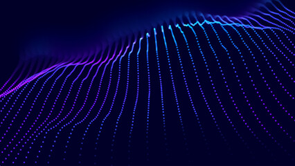 Leinwandbilder - Cyber Big Data Flow Particles Bokeh. Digital Neural Network. Concept of AI Artificial Intelligence Technology Machine Deep Learning. Digital Communication. Science Technology Presentation Vector.