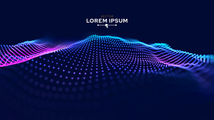 Leinwandbilder - Cyber Big Data Flow Particles Bokeh. Digital Neural Network. Concept of AI Artificial Intelligence Technology Machine Deep Learning. Digital Communication. Science Technology Presentation Vector.