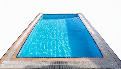 Wall Mural - A square swimming pool with blue water isolated on a white background