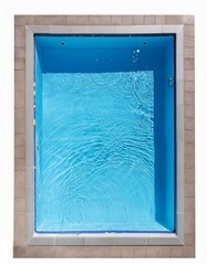 Wall Mural - A square swimming pool with blue water isolated on a white background