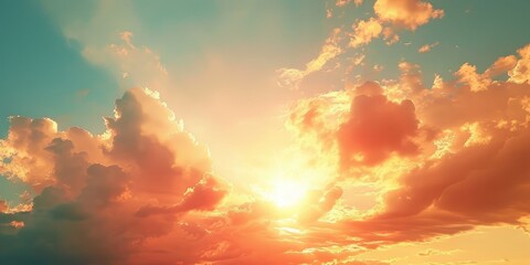 Wall Mural - Shining cloudy sky in an amazing weather