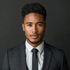 Poster - Afro-Latino man in a suit, portraying professionalism and competence.