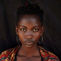 Poster - Bold stare of an African activist advocating for change through the camera.