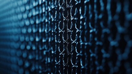 Abstract metal mesh texture in cool blue tones