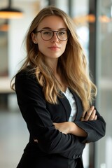 Wall Mural - Businesswoman in a leadership role at a tech company.