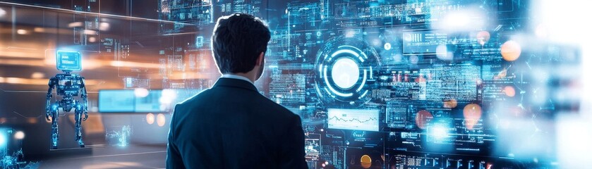 Aufkleber - An innovative tech startup office with a team of engineers brainstorming and developing new software, surrounded by high-tech gadgets, robotics, and futuristic digital interfaces