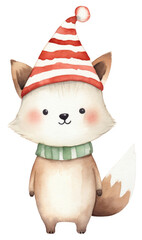 Sticker - PNG Cute fox cartoon animal toy.