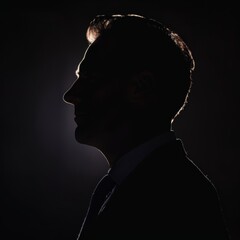 Sticker - Darkened profile of a successful entrepreneur in silhouette.