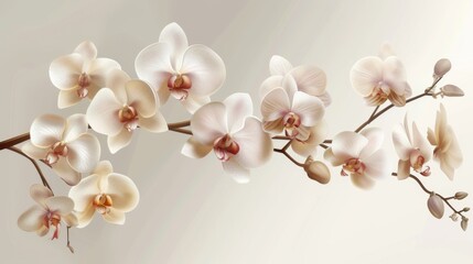 Wall Mural - Illustration of an orchid branch