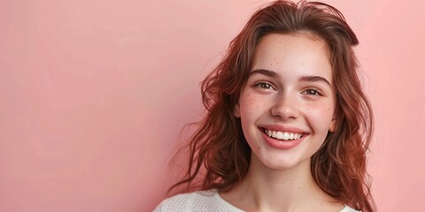 women smiling with isolated background,ads