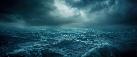 Wall Mural - Raging night sea