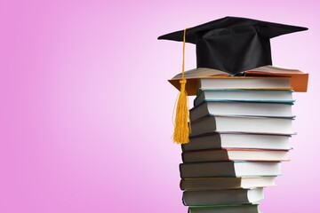 Sticker - Graduation cap and reading books for education day