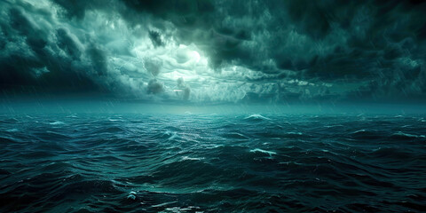 Wall Mural - Raging night sea