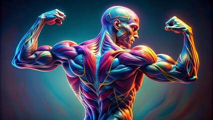 Wall Mural - abstract muscles: a symphony of strength and form ai generated